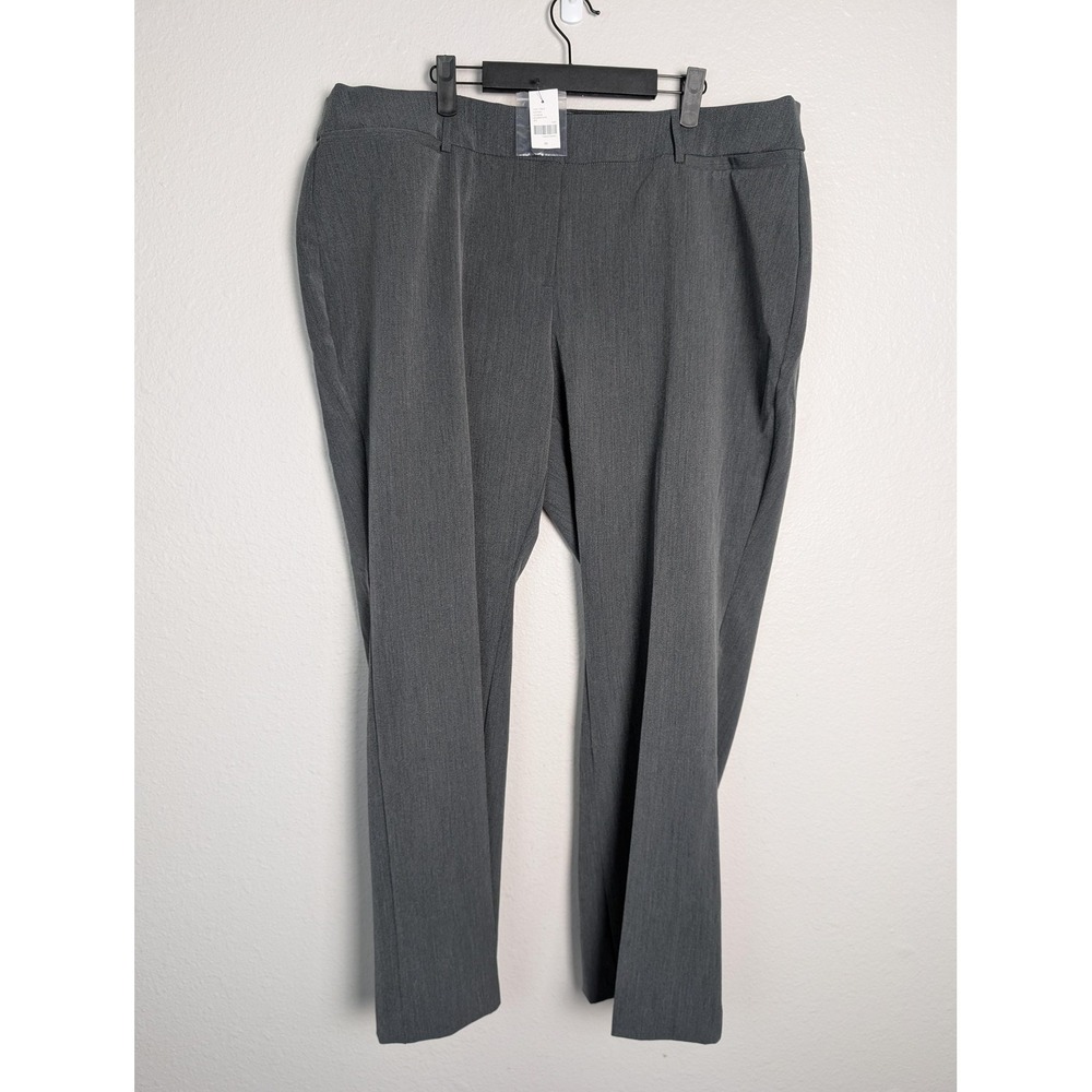 Lane Bryant Dress Pants Womens 20 Gray Perfect Drape Straight Ponte Mid Rise